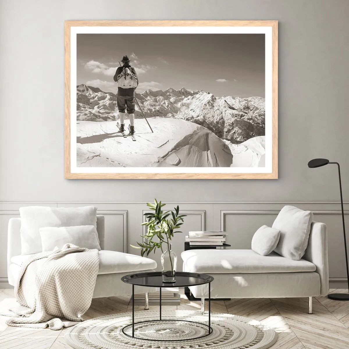 Poster în ramă de stejar deschis - Și munții sunt la fel - 40x30 cm