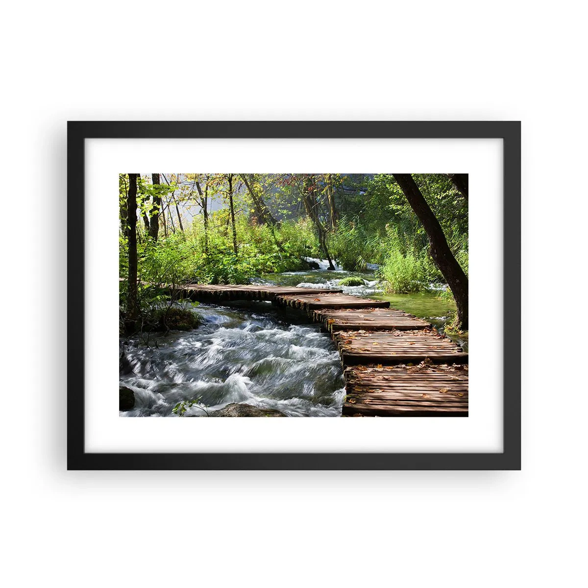 Poster în ramă neagră - Cascadă spumoasă - 40x30 cm