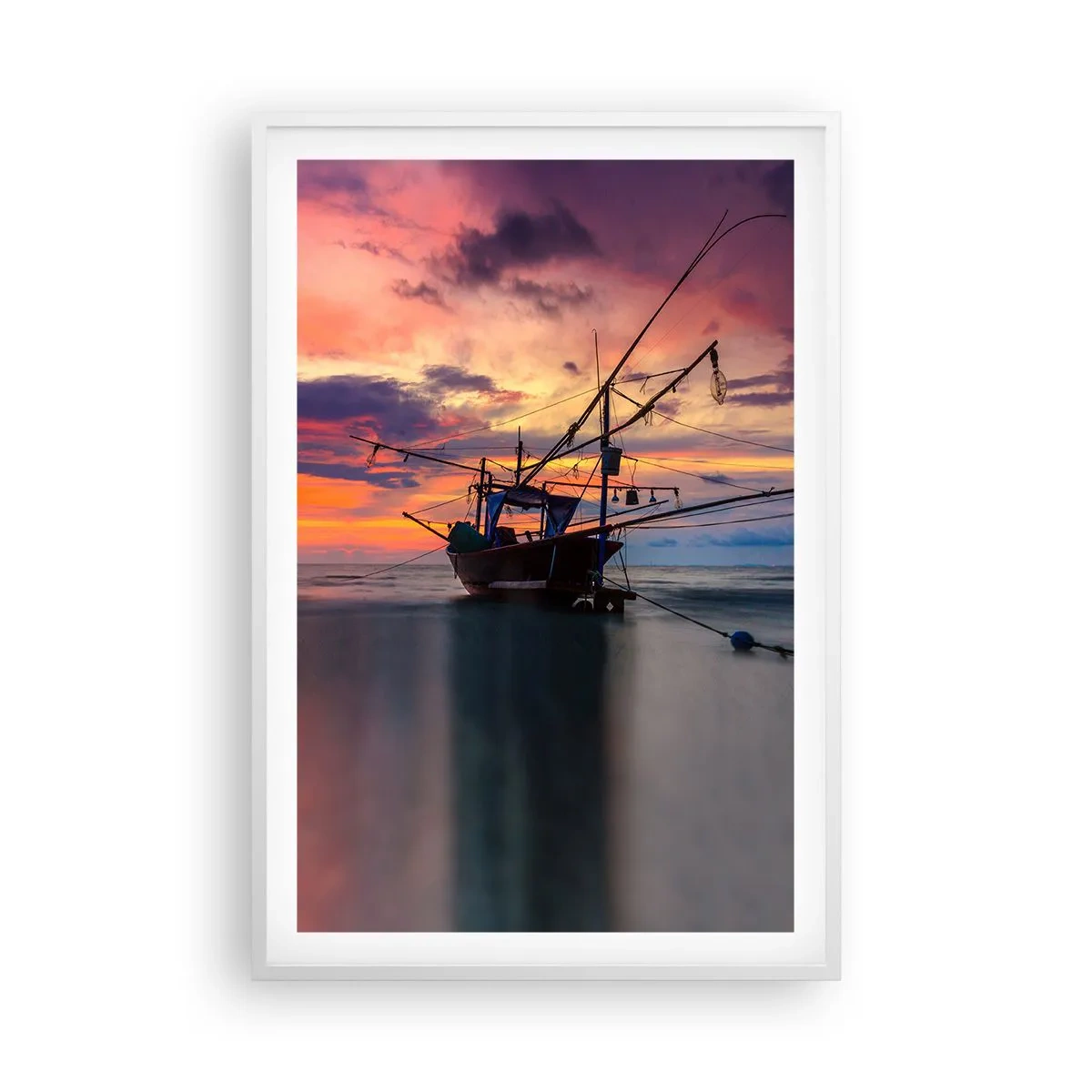 Poster în ramă albă - O seară exotică - 61x91 cm