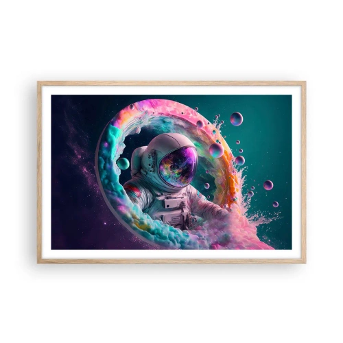 Poster în ramă de stejar deschis - Poarta stelară - 91x61 cm