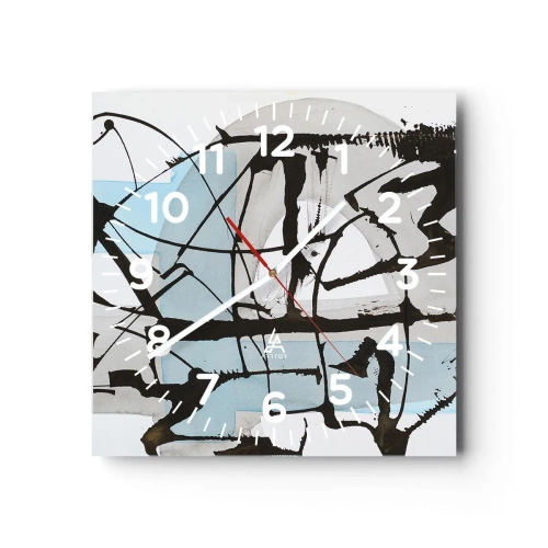 Ceas de perete - Ceas pe sticlă - Cu toate acestea, albastru - 40x40 cm