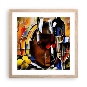 Poster în ramă de stejar deschis - Și lumea devine mai colorată - 40x40 cm