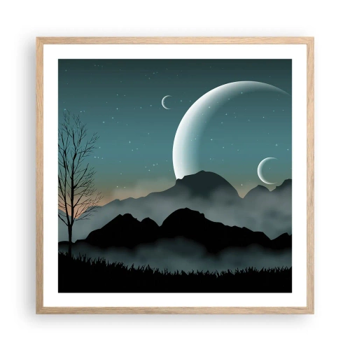 Poster în ramă de stejar deschis - Carnavalul unei nopți înstelate - 60x60 cm