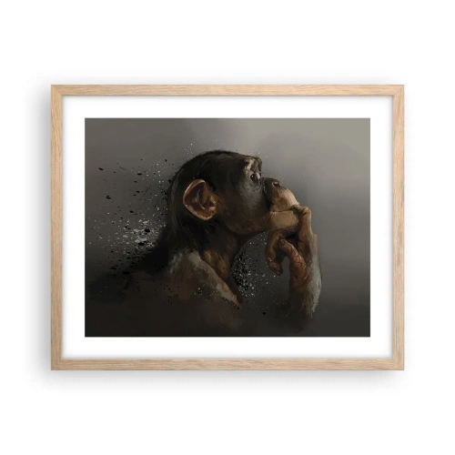 Poster în ramă de stejar deschis - Cu siguranță, gânditorul - 50x40 cm