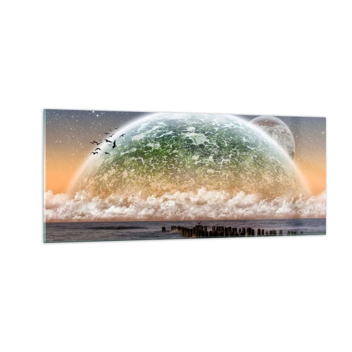 Tablou pe sticlă - Și lumea a ieșit din apă - 100x40 cm