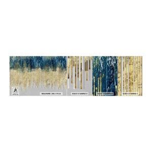 Mostră de Tapet Standard Eco - Granița aurită - Bucată, Art Deco, Contemporan - 100x30 cm