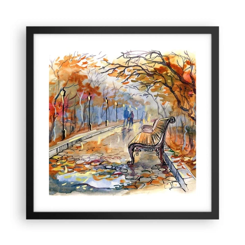 Poster în ramă neagră - Pășim împreună în toamnă - 40x40 cm