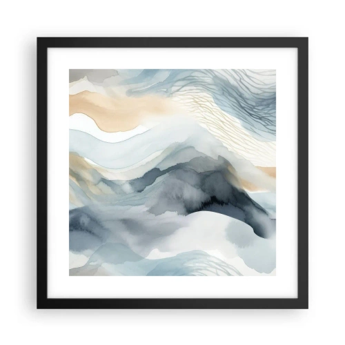 Poster în ramă neagră - Abstracție de zăpadă și ceață - 40x40 cm