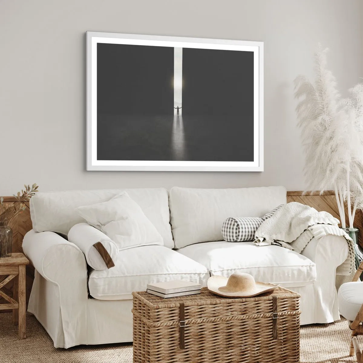 Poster în ramă albă - Un pas spre un viitor luminos - 40x30 cm
