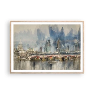 Poster în ramă de stejar deschis - Londra în toată splendoarea ei - 100x70 cm