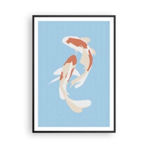 Poster în ramă neagră - Înot sincron spontan - 70x100 cm