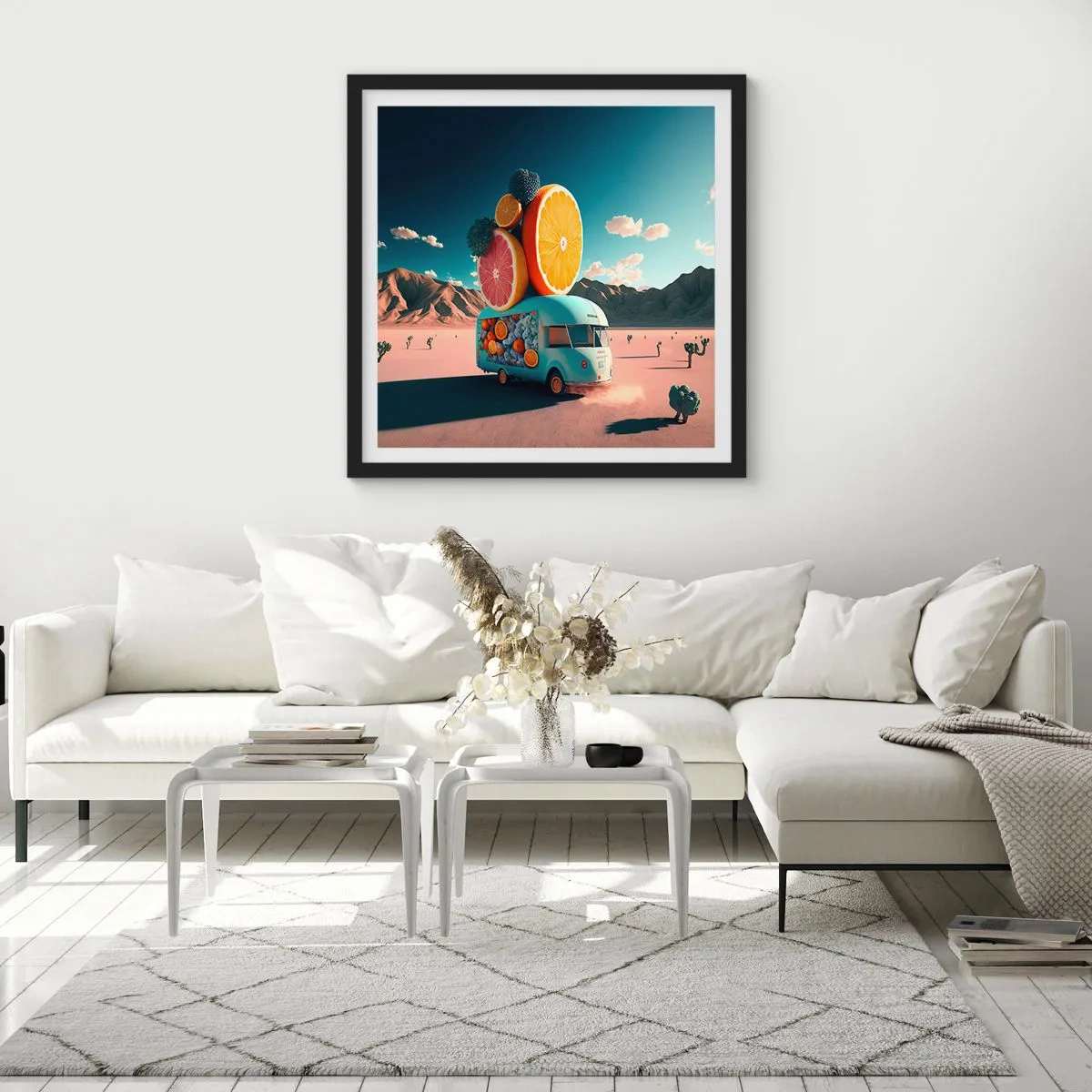 Poster în ramă neagră - Gustul vacanței - 40x40 cm