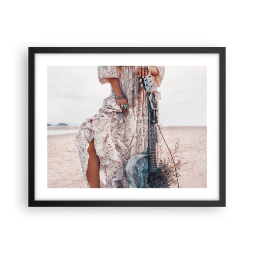 Poster în ramă neagră - Hippie pe drum - 50x40 cm