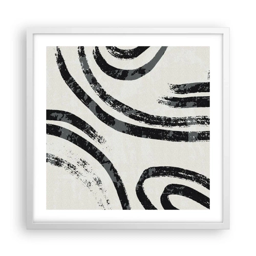 Poster în ramă albă - Pe jumătate oprit - 50x50 cm