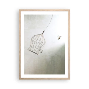 Poster în ramă de stejar deschis - Eliberat - 50x70 cm