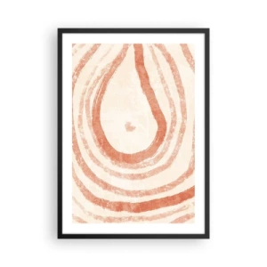 Poster în ramă neagră - Un model abstract în culori calde, pământii. - 50x70cm - Cercuri de corali - compoziție - Decorațiune modernă pentru perete pentru living și dormitor ARTTOR