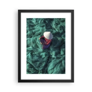 Poster în ramă neagră - Într-o mare de rețea - 30x40 cm