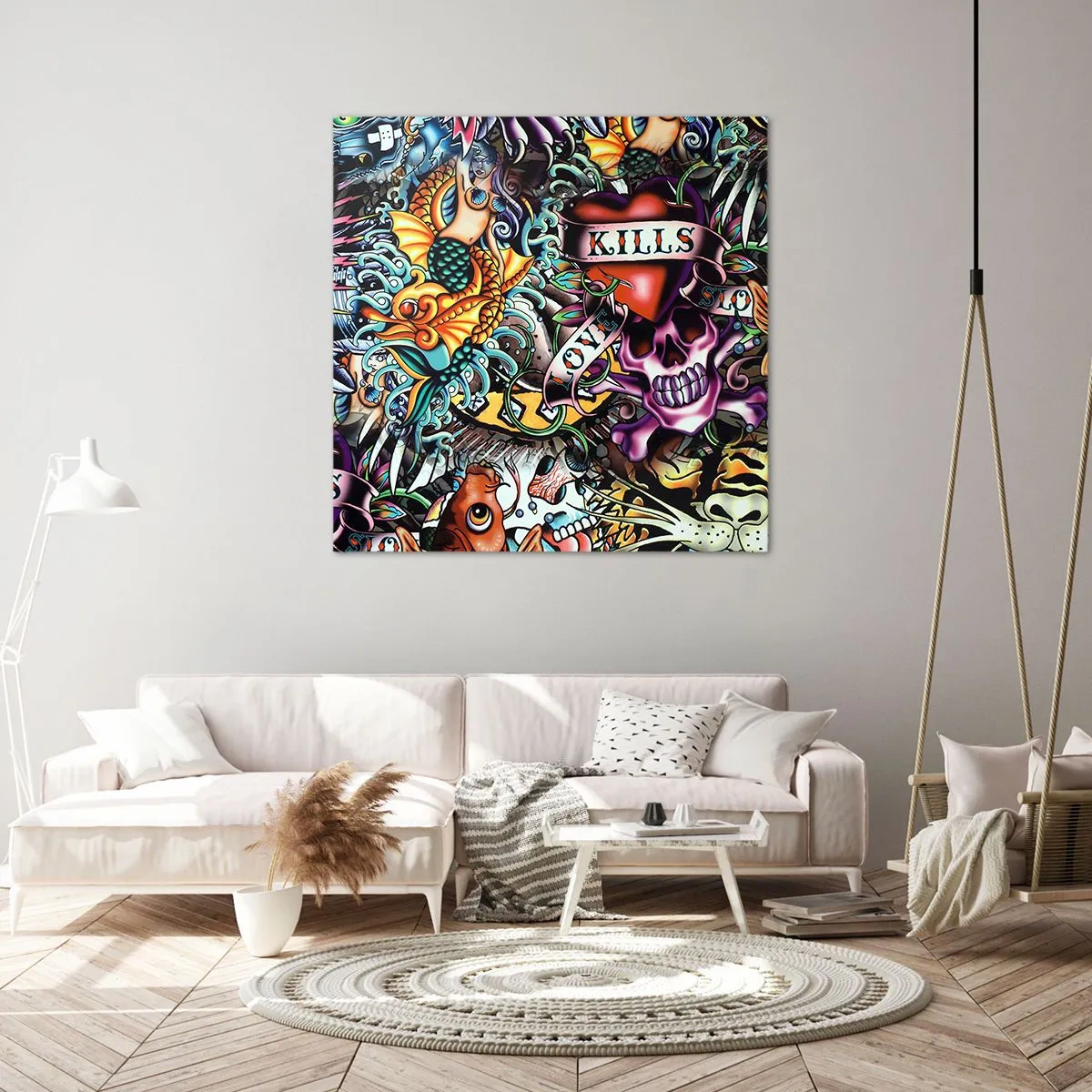 Tablou pe pânză - Visul unui artist tatuator - 70x70 cm