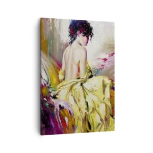 Tablou pe pânză - Mi⁠-⁠aș muia buzele în paharul cu vin de pe masa ta - 50x70 cm