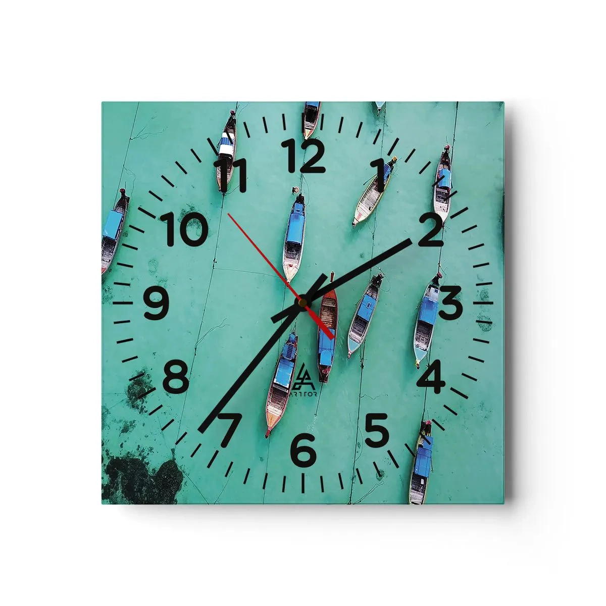 Ceas de perete - Ceas pe sticlă - În așteptare - 40x40 cm
