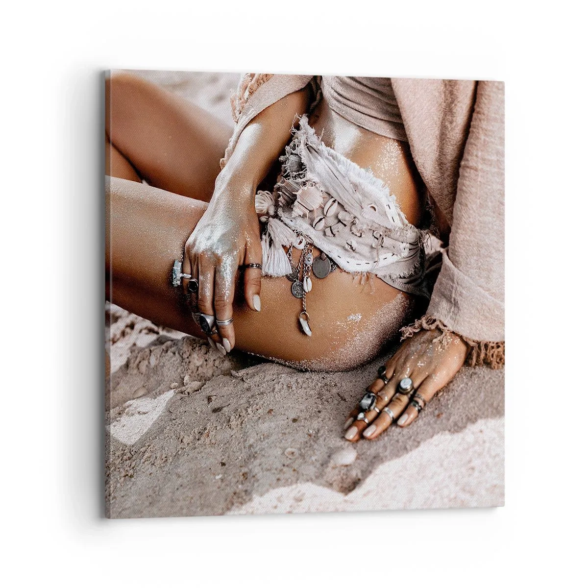 Tablou pe pânză - Aruncată de valuri? - 70x70 cm