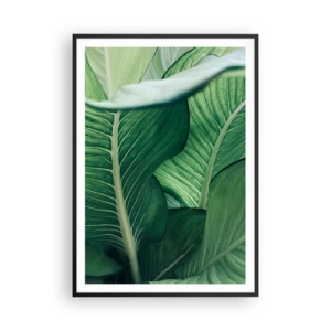 Poster în ramă neagră - Viață intensă în verde - 70x100 cm