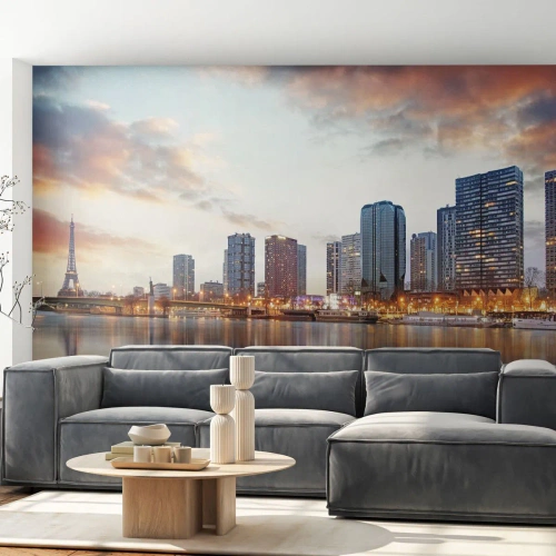 Tapet Premium Sand - Calmul monumental al Parisului - Oraș, Paris, turnul Eiffel - 400x280 cm