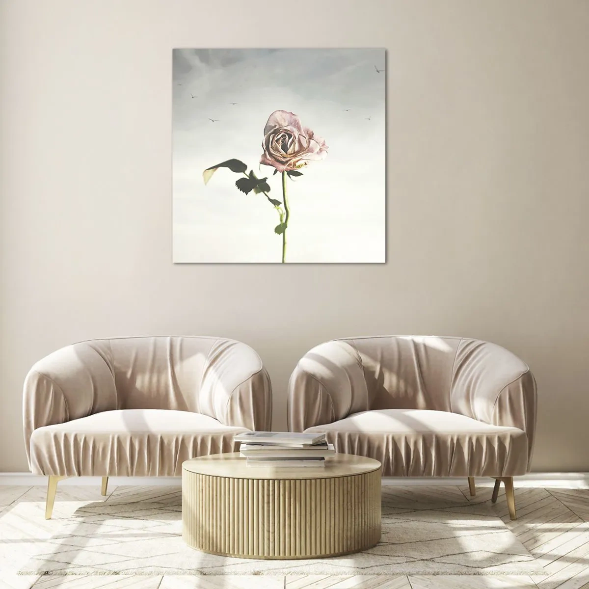 Tablou pe sticlă - Primăvara binevenită - 40x40 cm