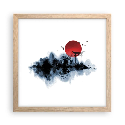 Poster în ramă de stejar deschis - O vedere japoneză - 30x30 cm