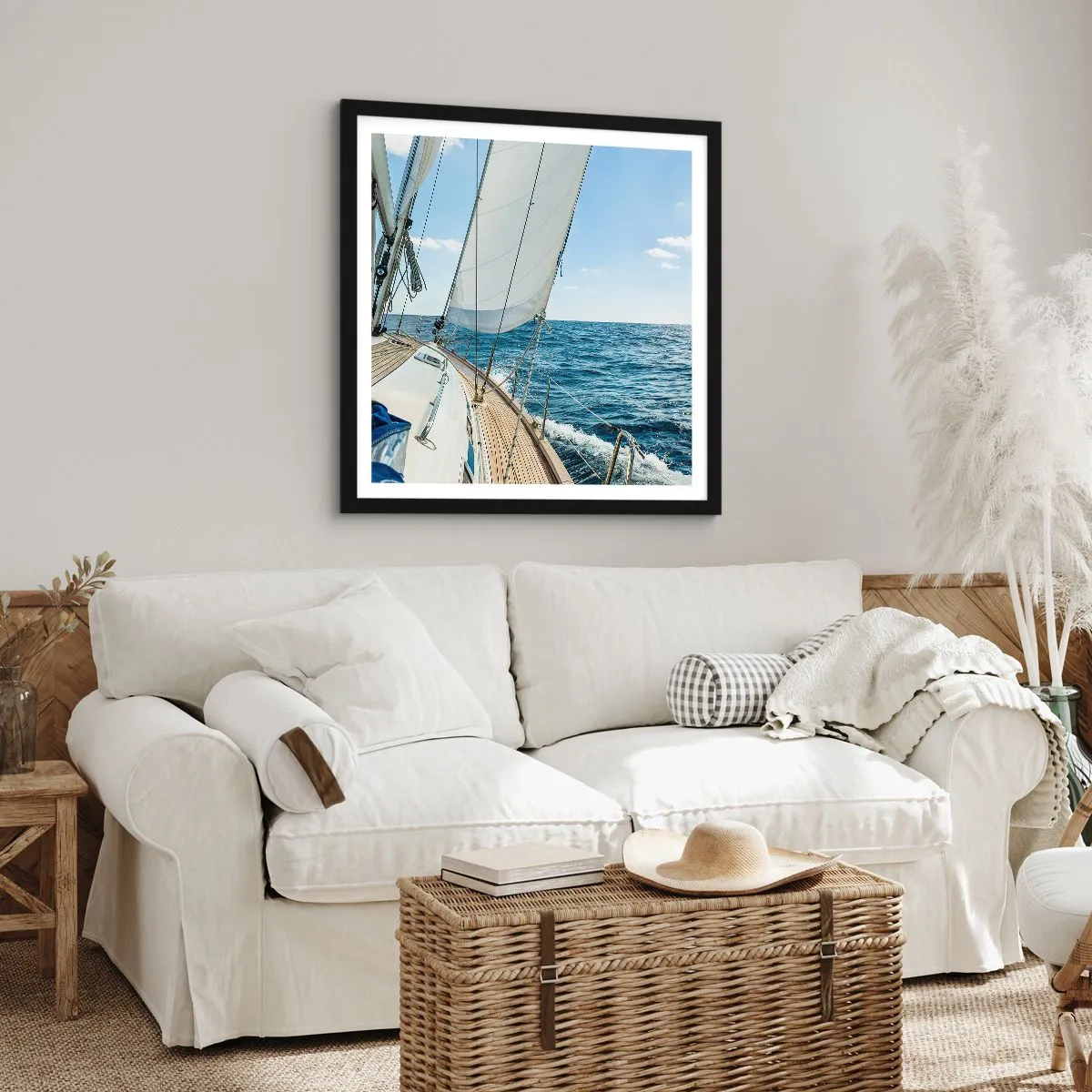 Poster în ramă neagră - Ahoy aventura - 30x30 cm