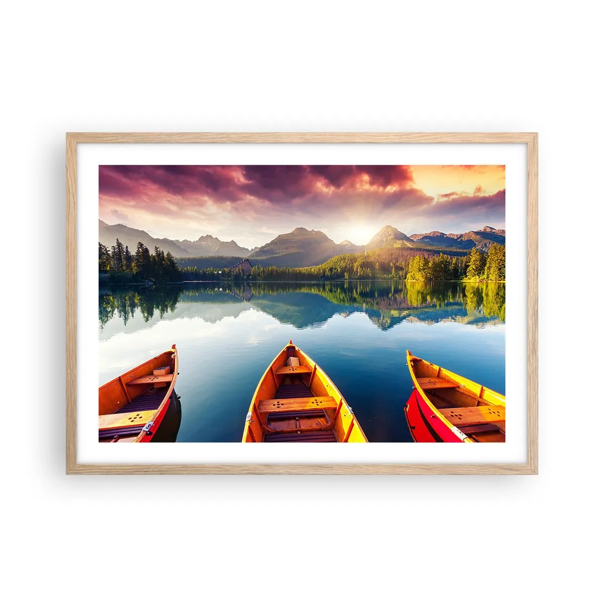 Poster în ramă de stejar deschis - Nimic împotriva naturii - 70x50 cm