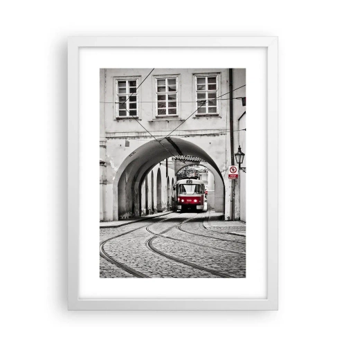 Poster în ramă albă - Printr-un labirint urban - 30x40 cm