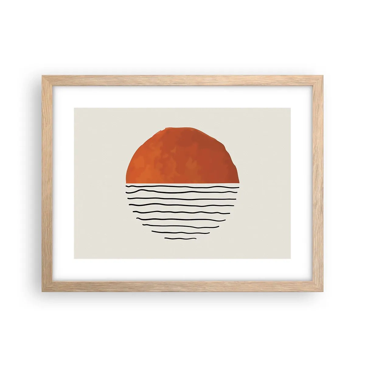 Poster în ramă de stejar deschis - În stil japonez - 40x30 cm