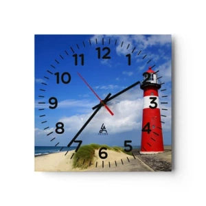 Ceas de perete - Ceas pe sticlă - Loc de refugiu de vis - 30x30 cm