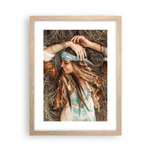 Poster în ramă de stejar deschis - În drum spre vara iubirii - 30x40 cm