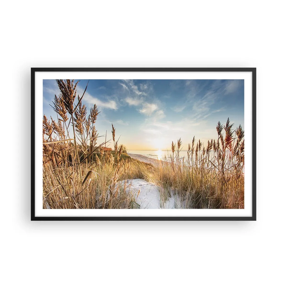 Poster în ramă neagră - Plaja de nord - 91x61 cm