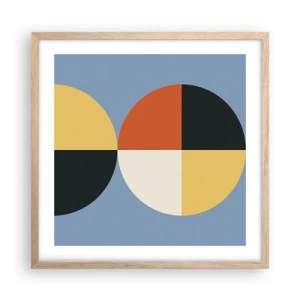 Poster în ramă de stejar deschis - Uită-te și numără - 50x50 cm