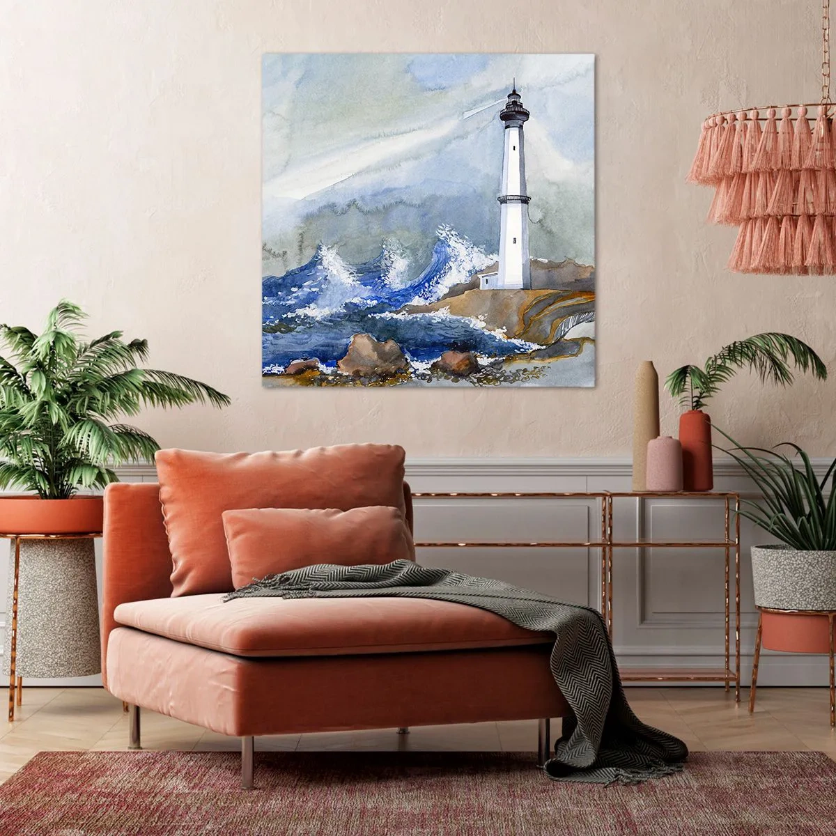 Tablou pe pânză - Împotriva întunericului și a furtunii - 60x60 cm
