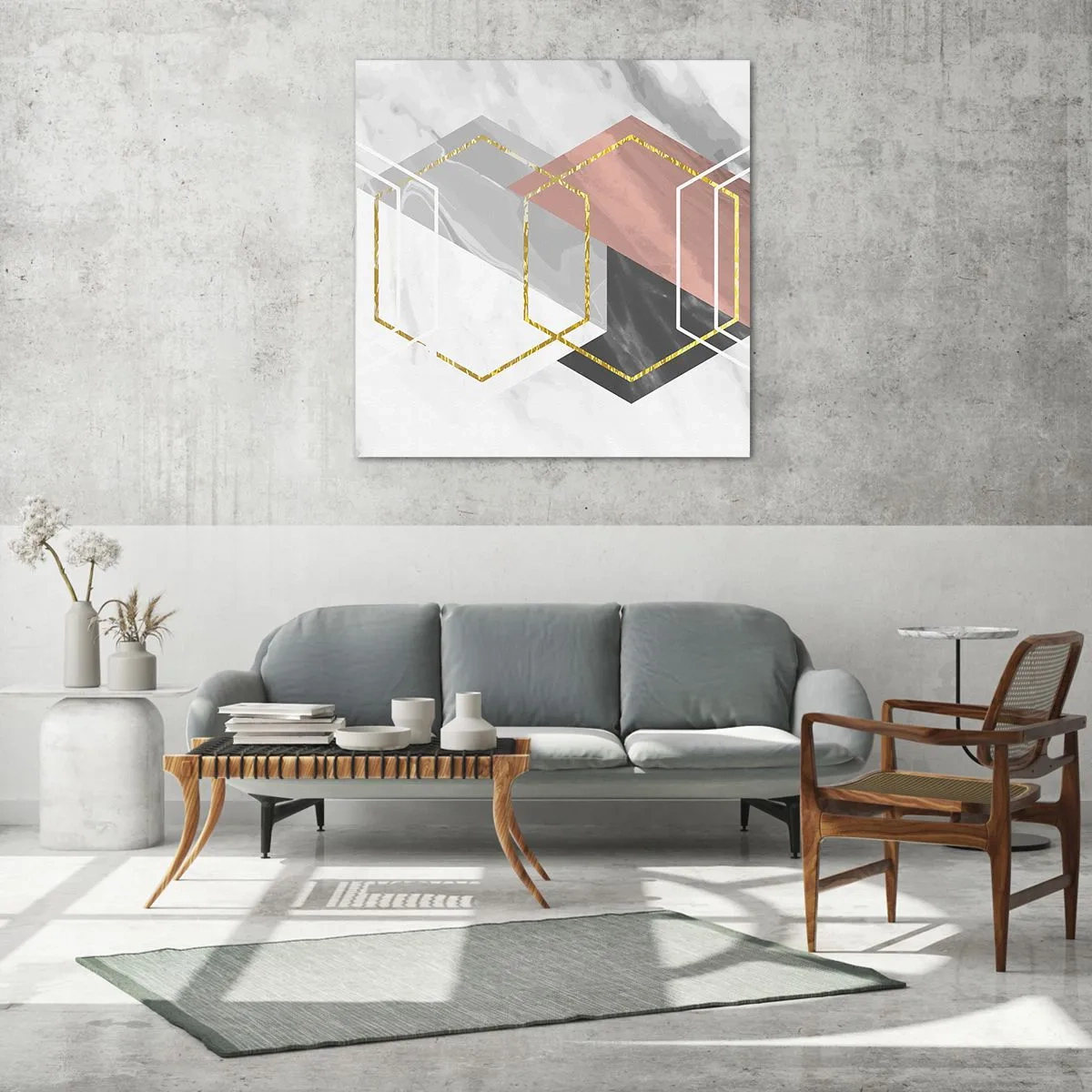 Tablou pe sticlă - Compoziția lanțului - 70x70 cm