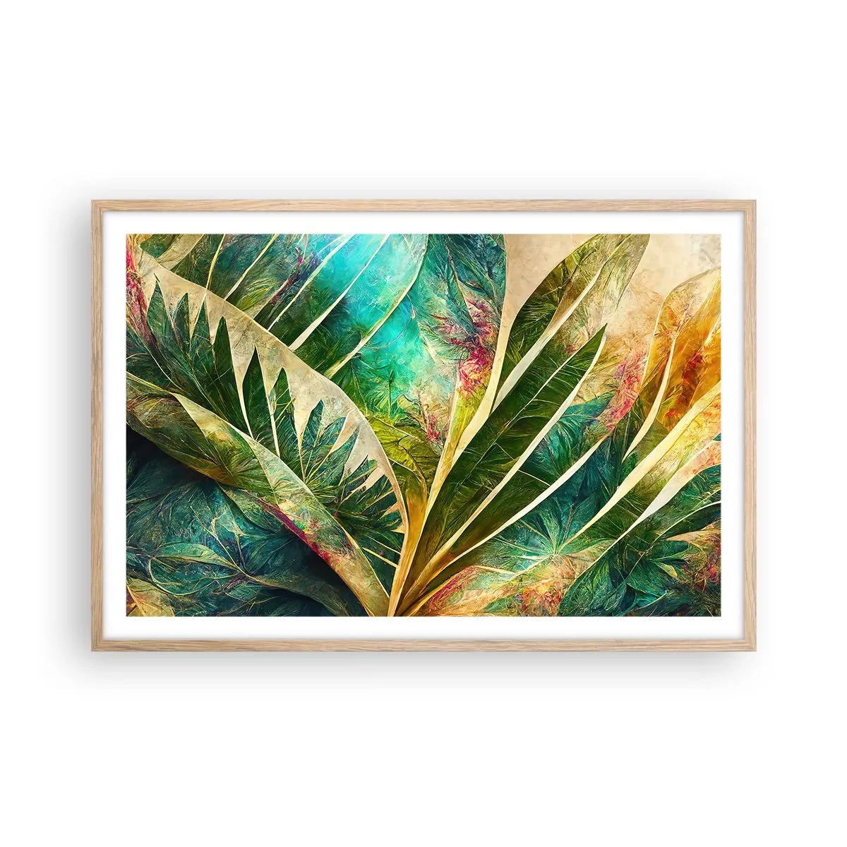 Poster în ramă de stejar deschis - Culorile tropicelor - 91x61 cm