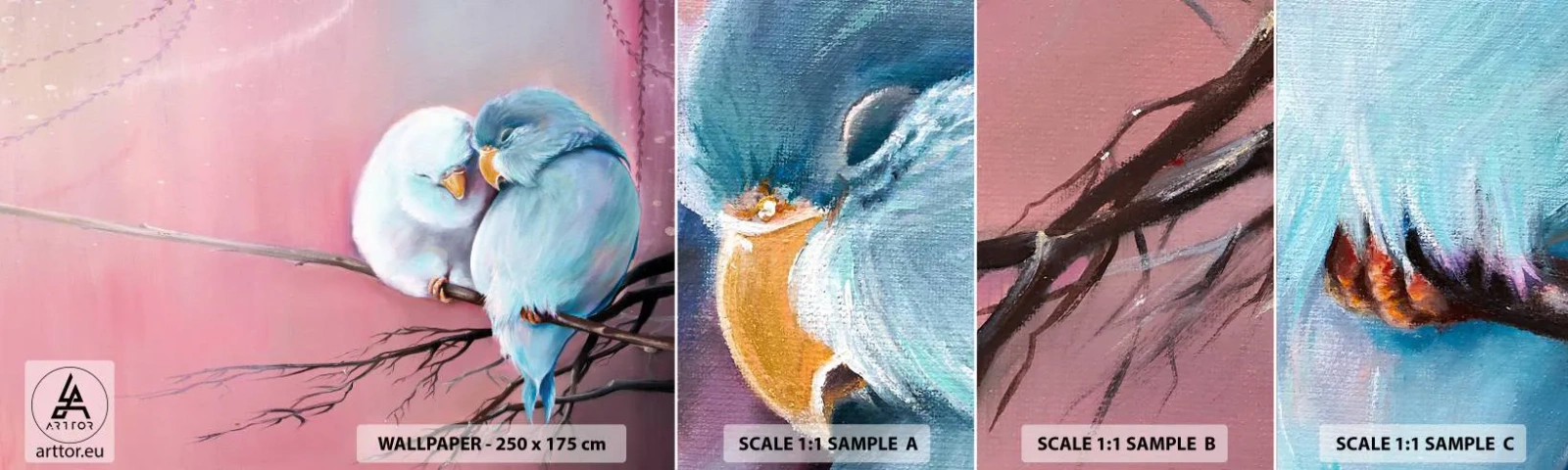 Mostră de Tapet Standard Eco - Ce mai este de adăugat?... - Păsări, Natură, Bucată - 100x30 cm