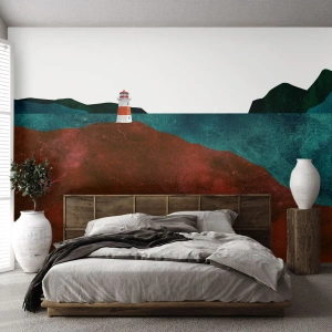 Tapet Premium Canvas - Privind marea - Far, Modern, Munţi - 100x70 cm