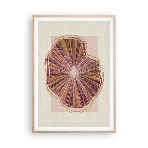Poster în ramă de stejar deschis - Abstracția radială - 70x100 cm