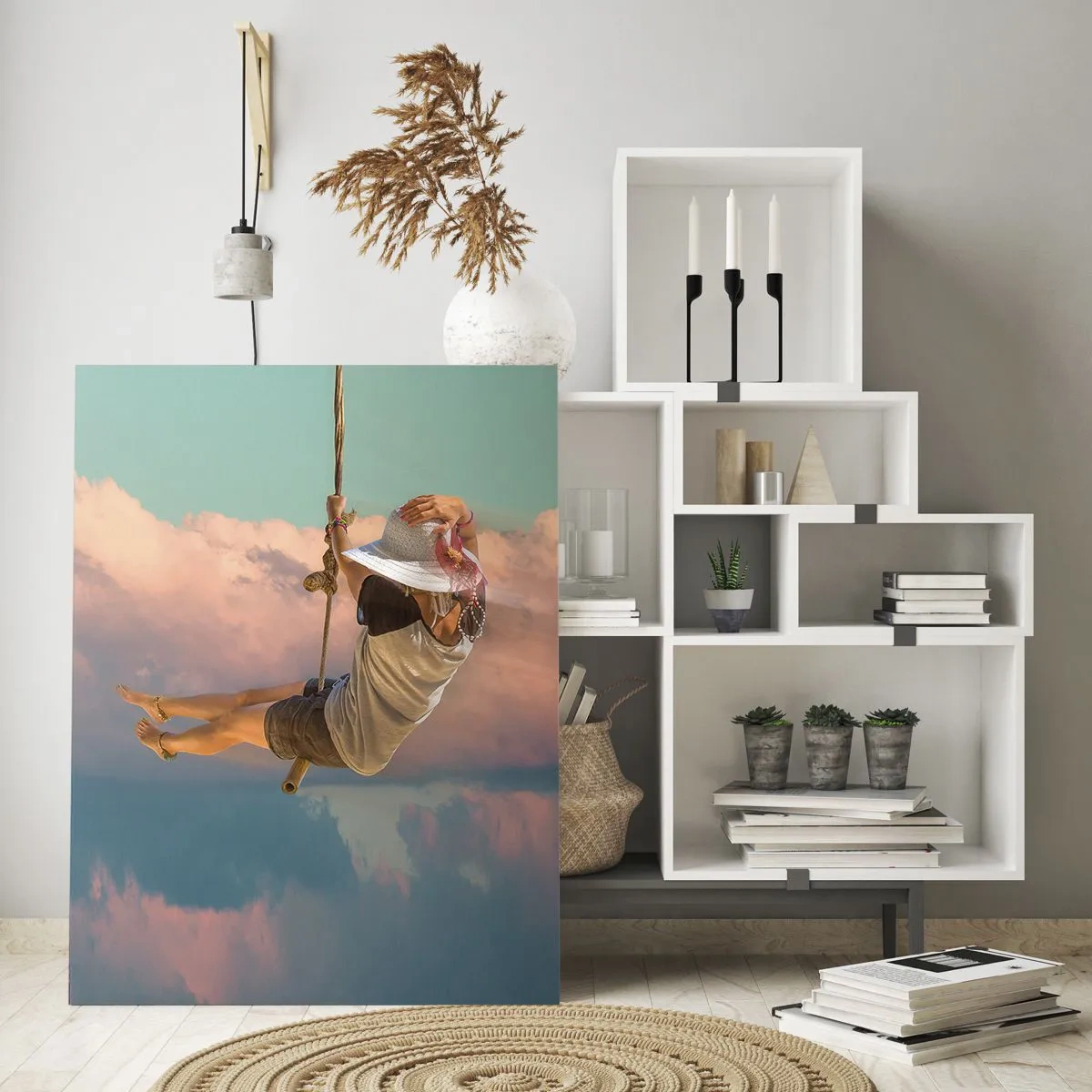 Tablou pe sticlă - Distracție în nori - 70x100 cm