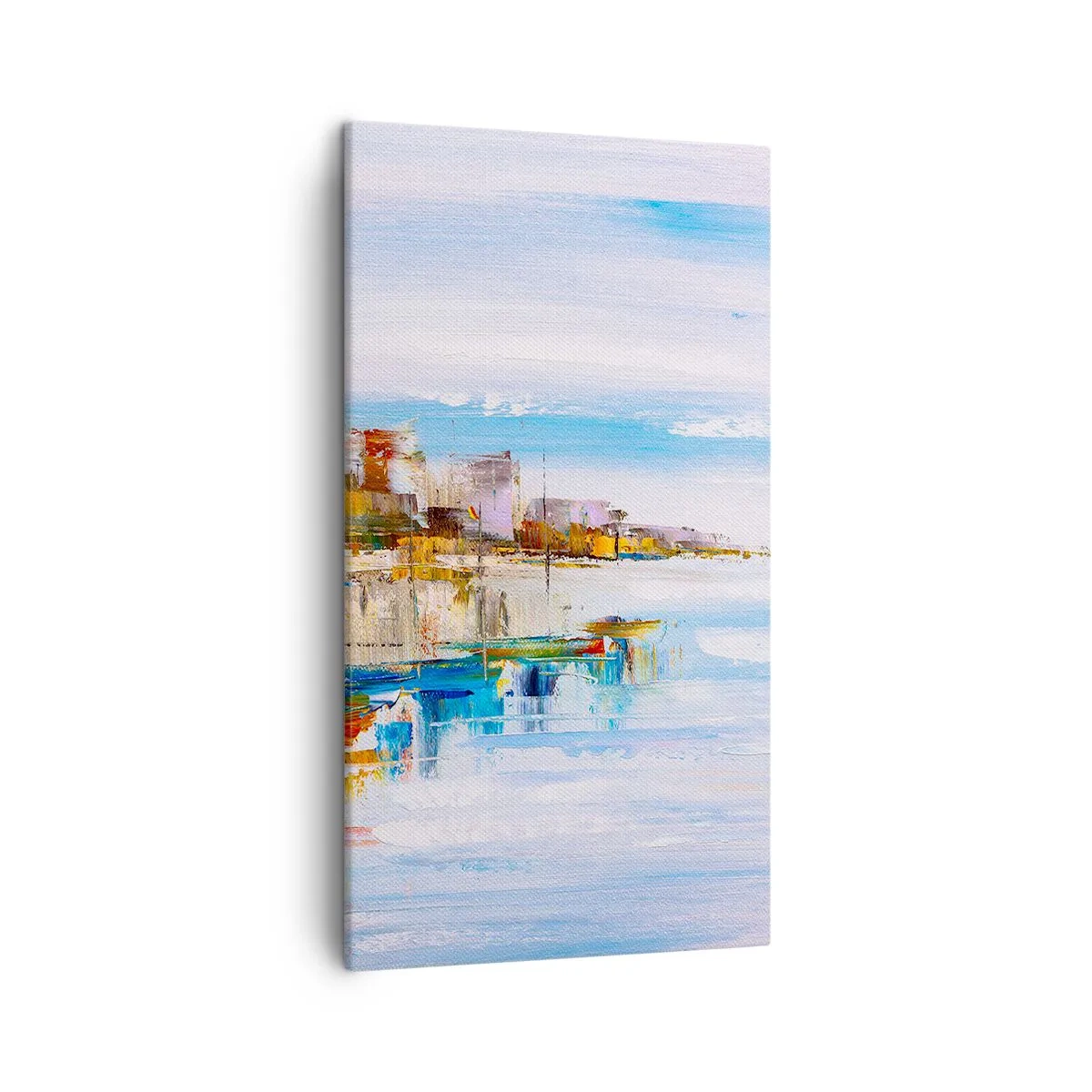 Tablou pe pânză - Port urban multicolor - 45x80 cm