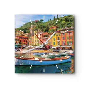 Ceas de perete - Ceas pe sticlă - O dimineață italiană - 30x30 cm