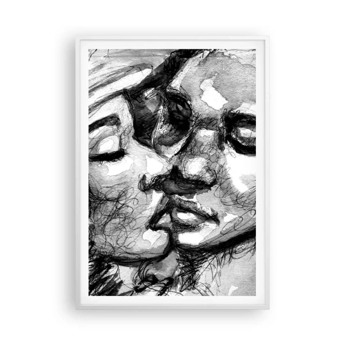 Poster în ramă albă - Un moment de tandrețe - 70x100 cm