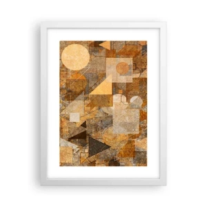 Poster în ramă albă - Studiu cubist de bronz - 30x40 cm