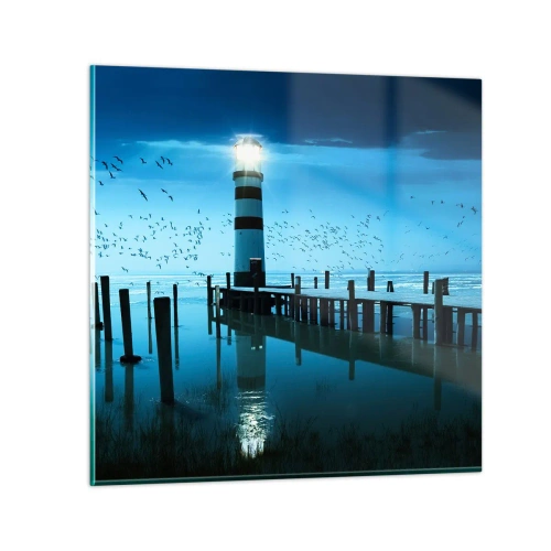 Tablou pe sticlă - Și nu ți-e frică de întuneric - 30x30 cm