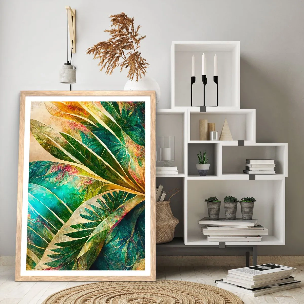 Poster în ramă de stejar deschis - Culorile tropicelor - 61x91 cm